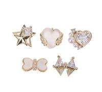 PACKOVE 5piezas Accesorios Para Uñas De Adornos Únicos Para Parches De Uñas Tachuelas Decorativas Para Accesorios De Manicura Diy Para Decoraciones Brillantes De