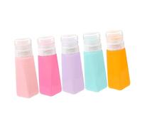PACKOVE 5piezas Botellas Vacías de Viaje Portátiles para Loción Maquillaje Jabón Rellenables para Viajeros y Uso Diario Color Aleatorio
