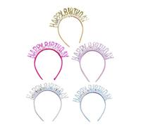 PACKOVE 5piezas Diademas De Cumpleaños Lentejuelas y Textura Accesorio De Fiesta Para Mujer y Niña