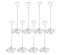 PACKOVE 6 Clips para Fotos y Portanúmeros de Mesa Forma de Corazón, Metal Resistente, Color Plata, Soporte para Fotografías y Titulares de Nombres para Bodas y Decoración de Fiestas