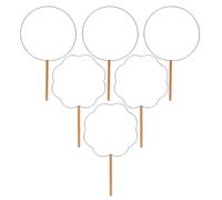 PACKOVE 6 Marcos para Abanicos de Mano de Hierro, Kit DIY Artesanal 3 Formas Redondas y 3 Formas de Pétalo, Accesorios para Abanicos Tradicionales Chinos, Adecuado para Bodas