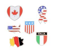 PACKOVE 6 Piezas Broche de Aleación Bandera de País y Mapa del Mundo, Broches Creativos, Decoración para Disfraz, Pequeño Obsequio para Fiestas y Banquetes Estilo Varios estilos