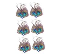 PACKOVE 6 Piezas Pinza para el cabello acortar sombreros de fiesta flor china lavadora clip para el cabello tiara pasadores de pelo Pavo real horquilla cóctel sombrerería banquete