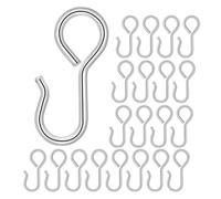 PACKOVE 60 Ganchos Metálicos en Forma de S para Fijación de Fundas de Asientos de Coche, Hierro Resistente, Tamaño 23 Mm, Pack de 60 Unidades, Accesorios para Respaldo y Asiento Trasero,