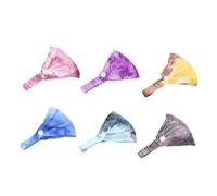 PACKOVE 6piezas Antiestrangulamiento De Algodón Banda Pelo Con Efecto Tie-dye Protector De Orejas Para Correr y Yoga