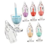 PACKOVE 6piezas Botella De Brillo Labial Rellenable Envases De Transparentes Para Crear Brillo Labial Personalizado Para Maquillaje Profesional