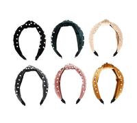 PACKOVE 6piezas Diadema De Perlas De Plástico Afelpada Conjunto De Diademas Para Mujer y Niña Adornos Cabello Para Obsequio