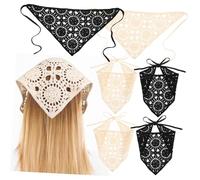 PACKOVE 6piezas Pañuelos De Ganchillo Para Mujer y Bandanas De Cabello Accesorios Versátiles y Perfectos Para y Fotografía