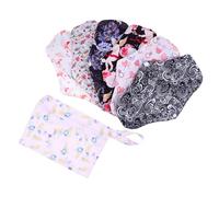 PACKOVE 7 Piezas Almohadilla Sanitaria De Carbón De Bambú Reutilizable Almohadillas Servilleta Período Lavable Toallas Alfombra Sanitaria Esterilla De Lactancia Algodón Ecológico