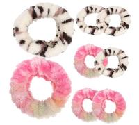 PACKOVE 8piezas Pulsera de Franela para Lavarse la Cara Pulsera de Spa Cómoda y Delicada Muñequeras Colores y Patrones Variados para Uso Casa o Spa