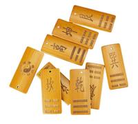 PACKOVE 9 Piezas Tarjetas de Adivinación de Madera Bagua Diseño Delicado y Portátil para Feng Shui y Lectura Fácil de Símbolos Místicos