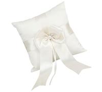 PACKOVE Almohada para Anillos de Boda Color Blanco con Lazo Decorativo, Almacenamiento para Anillos, Estilo Romántico y Adorable para Ceremonias y Propuestas