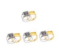 PACKOVE Anillo De Acero Inoxidable Con Forma De León De Aleación Miss 4 Uds