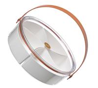PACKOVE Bandeja para Aperitivos Dividida con Tapa de Color Claro, Diseño Multifuncional de Compartimentos, Material Pet y Pp, Adecuado para Bodas y Banquetes