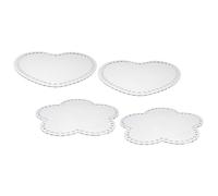 PACKOVE Base Transparente de Acrílico para Bolso Diy, 4 Piezas Forma de Corazón y Flor, Base Inferior para Tejer a Mano, Suministros para Hacer Cestas y Accesorios de Crochet Manual