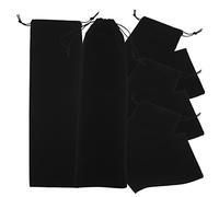 PACKOVE Bolsa de Almacenamiento Cordón para Plancha de Pelo Negro, 5 Unidades, Material de Felpa para Organizar Rizadores en Baño o Equipaje