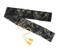 PACKOVE Bolsa de Seda para Espadas Estilo Chino con Borla, Funda Protectora para Wakizashi, Tamaño Mediano, Color Negro con Diseño de Flores de Ciruelo, Estuche de Transporte Adecuado