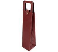 PACKOVE Bolsa de Vino de Cuero Marrón Sola Botella, Bolso de Mano Portátil para Botellas de Vino Tinto, Embalaje Resistente para Obsequio y Transporte en Fiestas