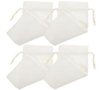 PACKOVE Bolsas de Vino de Lino con Cordón, 4 Unidades, Color Claro, Tamaño 16x35.5 Cm, Bolsa para Transportar Licor y Botellas de Vino, Reutilizable para Regalos y Fiestas