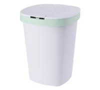 PACKOVE Bote de Basura con Botón Pulsador y Tapa Silenciosa, Cubo de Basura Cuadrado de Plástico para Cocina y Sala de Estar, Capacidad Grande y Diseño Moderno