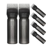 PACKOVE Botellas Aplicadoras para Tinte de Cabello 160 Ml, 6 Piezas, Botella Aplicadora de Peine de Raíz Negra Escala para Peluquería Profesional y Tratamientos de Coloración