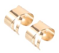 PACKOVE Brazalete Punk Ajustable Abierto de Metal Dorado, Diseño Irregular, Acabado Liso, Estilo Francés Minimalista, para Mujer, Brazalete de Muñeca y Antebrazo,