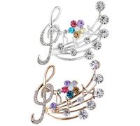 PACKOVE Broche de Nota Musical 2 Piezas Color Champán y K, Accesorio para Mujer, Imperdible Decorativo para Ropa, Regalos de Cumpleaños y Aniversarios, Uso Formal E Informal