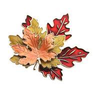 PACKOVE Broche Delicado en Forma de Hoja de Arce de Tres Capas, Pinza de Aleación Galvanizada Resistente, Accesorio Elegante para Blazer y Fiesta Navideña, Adorno para Mujer