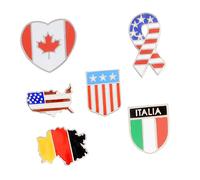 PACKOVE Broches de Bandera del País y del 6 Piezas Accesorios de Decoración para Disfraces Pequeño para Ropa y Chaquetas
