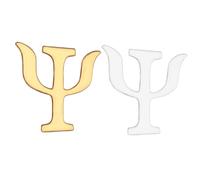 PACKOVE Broches De Solapa Vintage De Aleación Letras Griegas De Psicología, Broche De Metal Para Mujer y Hombre, Accesorio Para Chaquetas y Mochilas, Set De 2 Piezas Dorado y Plateado