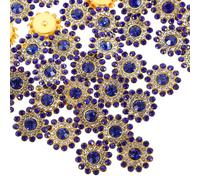 PACKOVE Broches Decorativos de Gemas de Imitación 14 Mm, 90-100 Piezas Azul Rey y Color Claro, Parte Trasera Plana para Manualidades Diy, Accesorios para Bisutería y Decoración de