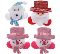 PACKOVE Broches Navideños Luminosos 4 Piezas de Tela Diseño de Dibujos Animados Adorables, Resistentes y Duraderos Varios estilos para Regalos y Fiestas Infantiles Varios estilos