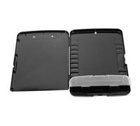 PACKOVE Caja Archivadora Multifuncional con Compartimento para Bolígrafos Negra de Plástico Pp y Organizador Portátil para Oficina y Hogar para Documentos y Certificados