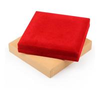 PACKOVE Caja de Embalaje para Joyas Cuadrada Roja Diseño Flocado, Portátil y Elegante para Proteger Collares y Perlas en Cumpleaños o Propuestas