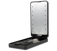 PACKOVE Caja De Maquillaje De Belleza Pestañas Latigazos Cajas Organizadoras Espejo De Maquillaje Iluminado Estuche Caso Organizador De Maquillaje El Plastico Negro