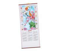 PACKOVE Calendario de Pared Chino 2026 del Año del Caballo Diseño de Ratán, Papel Resistente Decoloración y Fácil de Colgar para Oficina y Hogar Feng Shui
