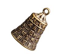 PACKOVE Campana Colgante de Latón Vintage Diseño Perforado, Decoración para Hogar y Jardín, Llavero Retro Artesanal, Accesorio Decorativo para Manualidades y Obsequio Especial