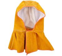 PACKOVE Capucha de Soldadura Ignífuga de Cuero Natural, Sombrero Protector Unisex para Soldador, Resistente al Calor, Ligera y Ajustable, Protección para Cabeza y Cuello Color Aleatorio