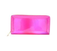PACKOVE Cartera Monedero Mujer con Cierre de Cremallera Larga Holográfica de Pvc y Poliéster, Diseño Ergonómico y Plano para Salidas Eficientes y Compras