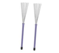 PACKOVE Cepillo de Batería de Jazz Retráctil con Mango de Madera | Color Púrpura, Alambre de Acero y Goma, Efecto de Retorno por Muelle, para Práctica de Principiantes