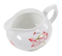 PACKOVE Cerámica White con Asa Cómoda para Servir Salsa y Leche Estilo Simple y Elegante para Cocina y Restaurante