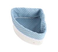 PACKOVE Cesta Triangular de Bambú con Revestimiento para Almacenamiento en Estantes de Esquina, Diseño Moderno y Elegante, Fácil de Limpiar y Ahorro de Espacio para Mesa Auxiliar