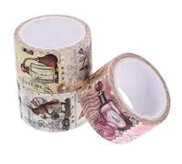 PACKOVE Cintas Washi Decorativas Calcomanías Vintage de Sellos Adhesivos, 3 Rollos, Tamaño 25mm X 5m, para Manualidades y Scrapbooking, Amantes Papelería, Uso en Álbumes, Estilo Aleatorio