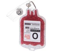 PACKOVE Clip Retráctil para Insignia Hebilla de Cocodrilo, Porta Credencial de Abrigo Rojo Sangre Acrílico Purpurina, Porta Tarjetas Identificación para Enfermeras y Médicos, 1 Pieza