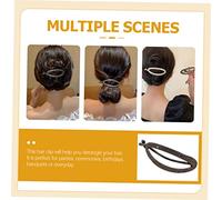 PACKOVE Clips De Cabello Curvo Herramientas Para El Cabello Para Mujeres Pequeñas Garras De Pelo Clip De Garra Elástica Ventana De Pelo Decorativo Clip De Pinza De Pelo Negro Perla