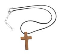 PACKOVE Collar Colgante Religioso de Madera Natural Crucifijo Unisex Hipoalergénico Tamaño Mediano Joyería Espiritual para Bautizo Navidad y Uso Diario Recuerdo Significativo para