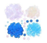 PACKOVE Confeti Navideño de Copos de Nieve 700 Piezas para Decoración de Mesa en Fiestas y Bodas, Mezcla de Copos Blancos y Azules de 2 a 3 Cm, Adecuado para Eventos Navideños E Invierno