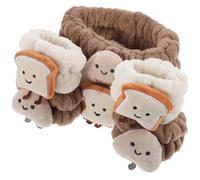 PACKOVE Conjunto de Diadema Facial y Muñequeras para Lavarse la Cara, Material Coral Fleece, Diseño y Adorable para Uso Diario y Cumpleaños