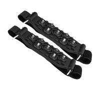 PACKOVE Crampones Antideslizantes Ajustables para Zapatos de Exterior, 7 Púas de Acero para Nieve y Hielo, Color Negro, Par de Cubiertas de Tracción Portátiles para Senderismo y Alpinismo