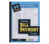 PACKOVE Cuaderno de Seguimiento de Facturas Mensuales en Papel Azul Solución de Presupuesto y Registro Financiero para Organización de Pagos y Control de Gastos